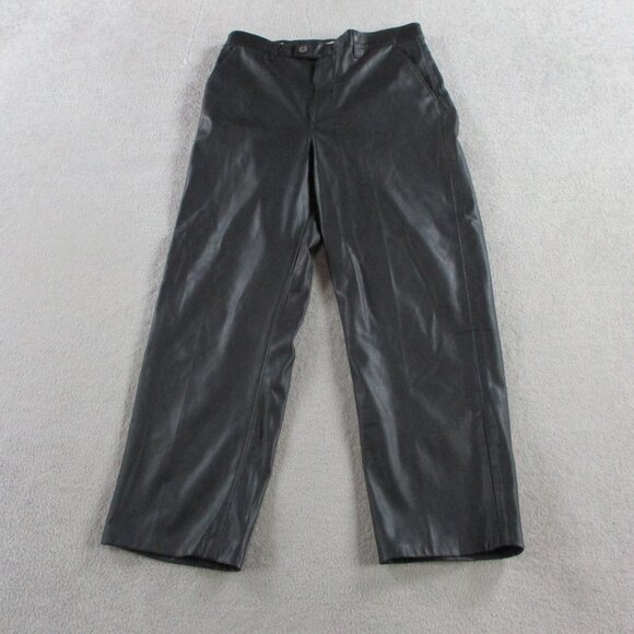 EUC Levis Math Club Slacks Pants Womens 30 Black Faux Leather Premium Academic - Picture 2 of 15